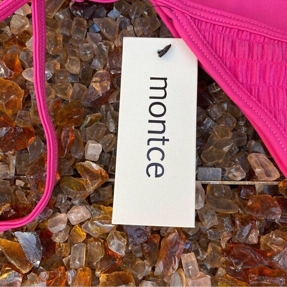 NWT Montce Pink Tie Up Bikini Bottom Swim. Size Large - Picture 6 of 7